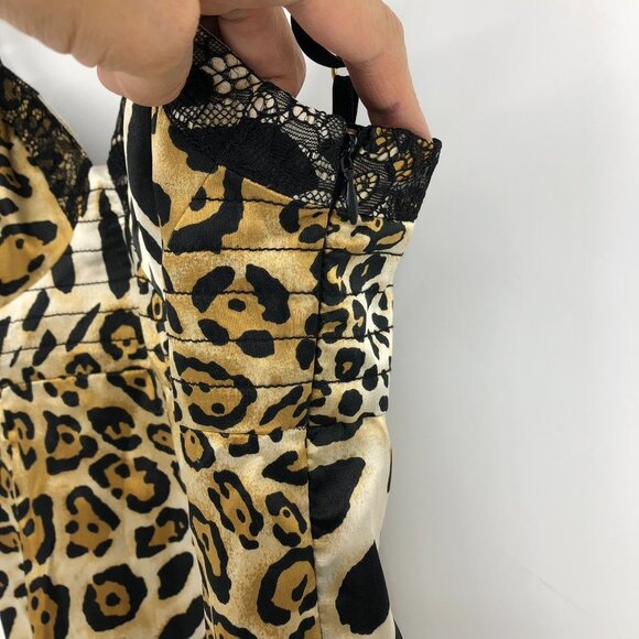 Guess Jeans Leopard  Print V-neck Cami Mini Slip Dress size 3 - Picture 15 of 16